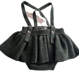 One Child Girls hunter green marled sweater knit romper skirt size 24 months NWT